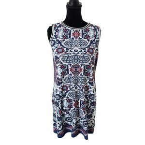Max Studio Specialty Products Women's Blue Persian Rug Print Sleeveless Dress XS